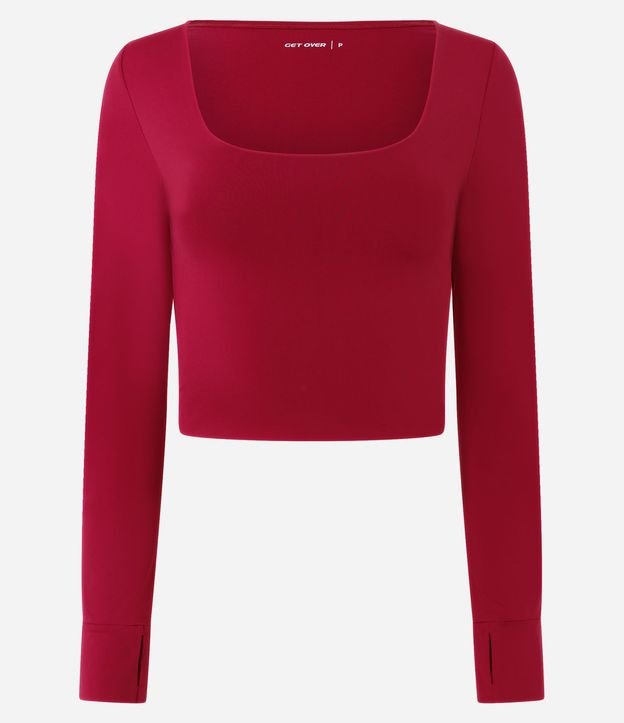 Blusa Cropped Deportiva en Microfibra con Abertura Para Polegar 6