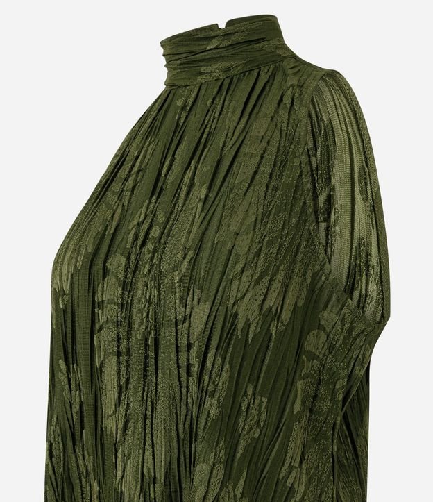 Blusa Alargada con Cuello Halter y Textura Plissada 7