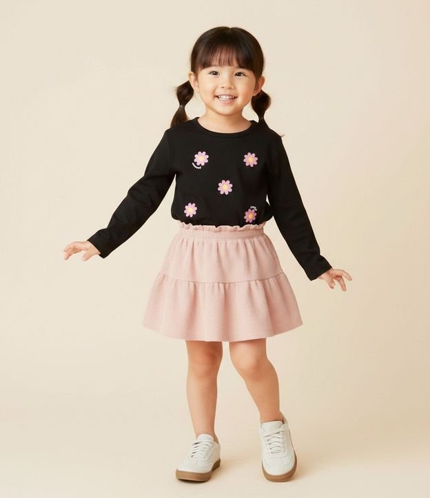 Remera Infantil Slim con Estampa Floral – Talle 1 a 6 años