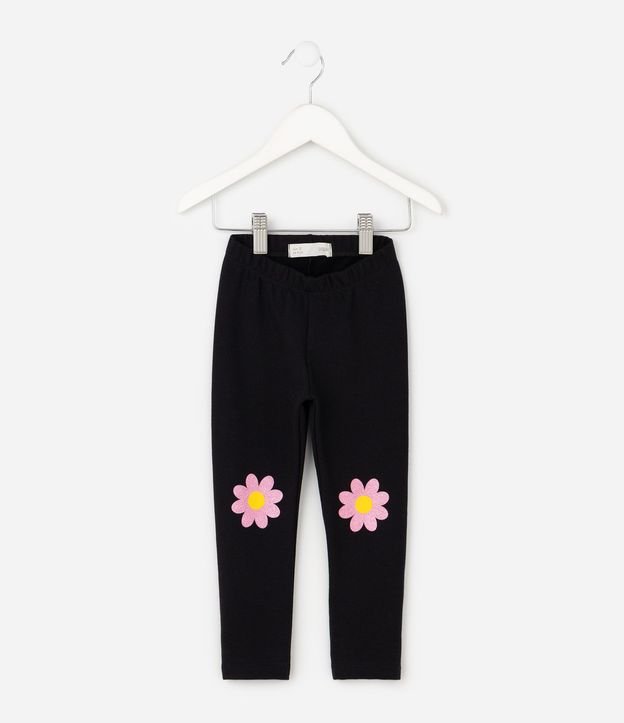 Pantalón Infantil Legging con Aplicación de Flor en las Rodillas – Talle 1 a 6 años 2