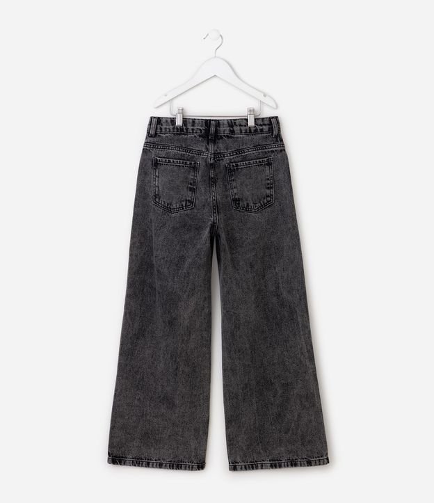 Pantalón Wide Jeans Infantil con Aplicación de Moñitas - Talle 5 A 16 años 3