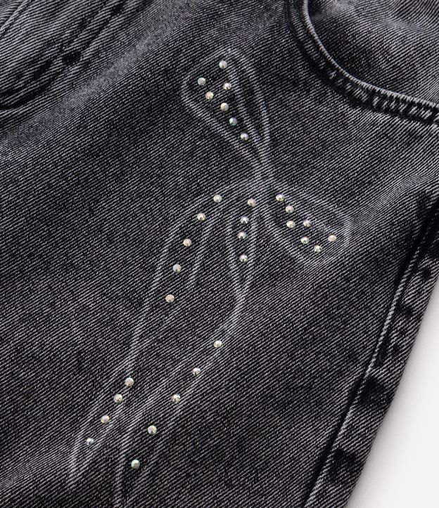 Pantalón Wide Jeans Infantil con Aplicación de Moñitas - Talle 5 A 16 años 5