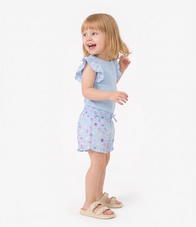 Remera Infantil en Algodón con Mangas en Broderie - Talle 1 a 6 años 2