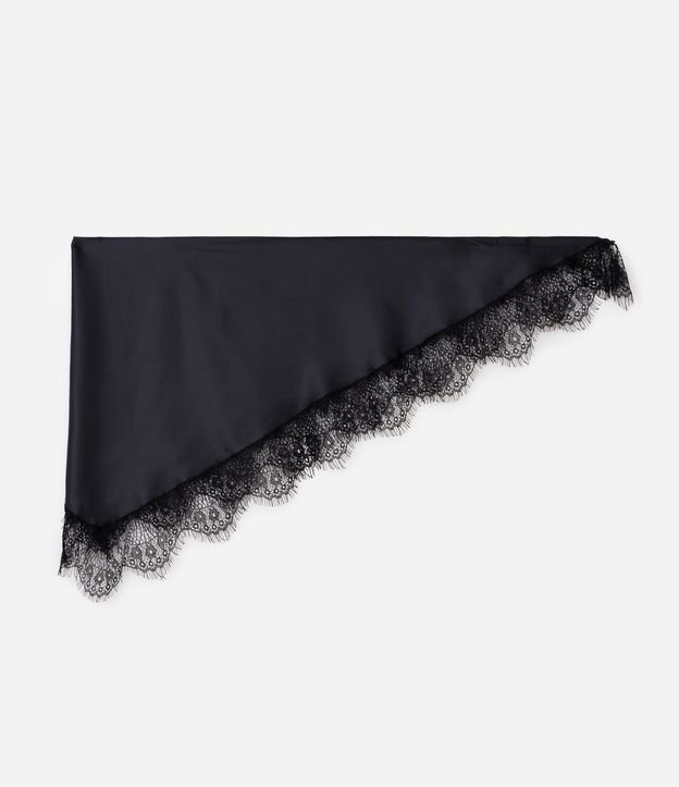Pañuelo Satinado con Encaje Aplicado