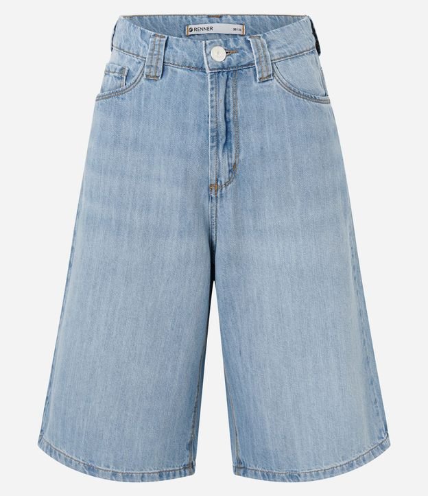 Bermuda Long en Jeans con Cintura Alta y Bolsillos 5