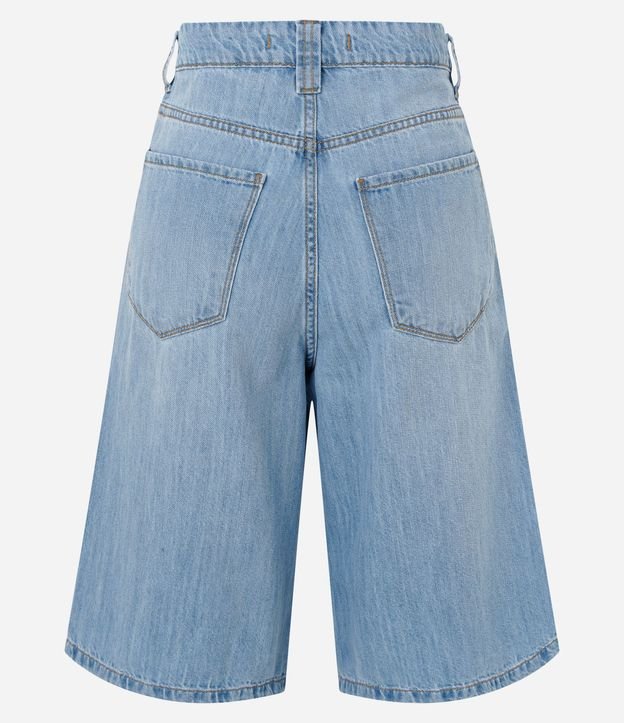 Bermuda Long en Jeans con Cintura Alta y Bolsillos 6