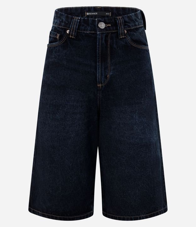 Bermuda Long en Jeans con Cintura Alta y Bolsillos 5