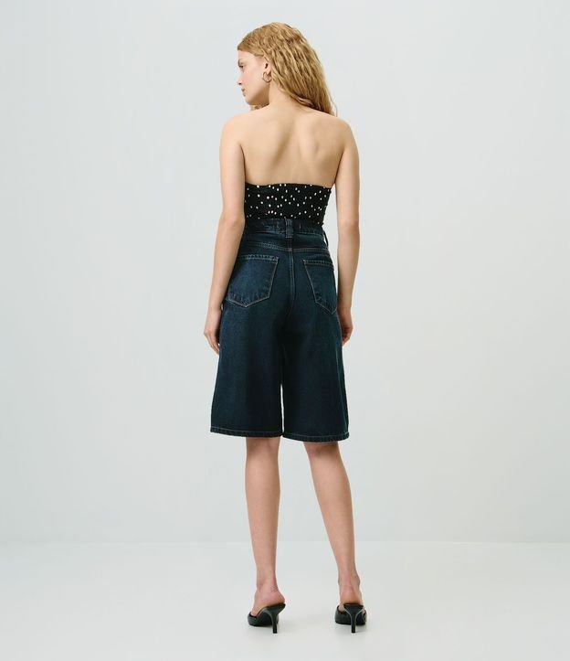Bermuda Long en Jeans con Cintura Alta y Bolsillos 4