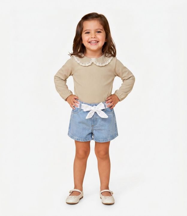 Blusa Relaxed Texturizada con Cuello Muñeca Infantil - Talle 1 a 6 años 1