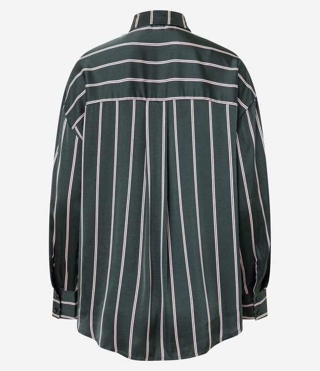 Camisa Satinada Rayada con Corbata 6