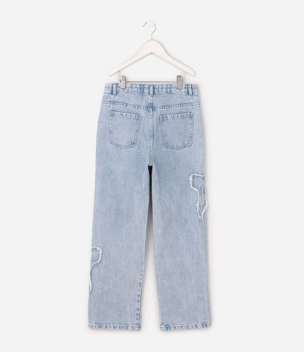 Pantalón de jean Reta Infantil con Desfiados de Moñitas laterales - Talle 5 a 14 años 3