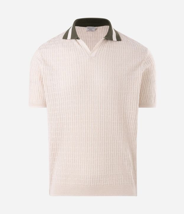Polo Regular Texturizada con Cuello Contrastante 5