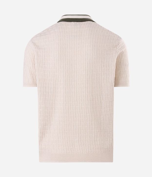 Polo Regular Texturizada con Cuello Contrastante 6