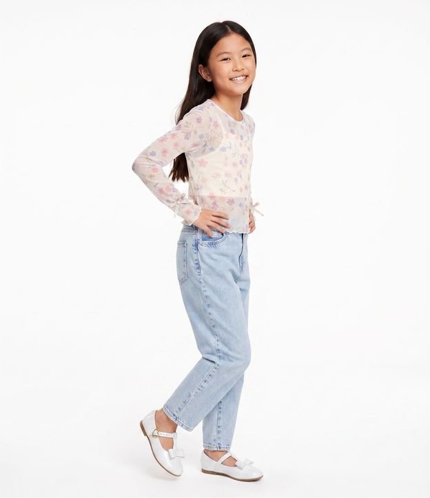 Pantalón Infantil Balloon en Jeans Marmorizado con Cadena - Talle 5 a 16 años 2
