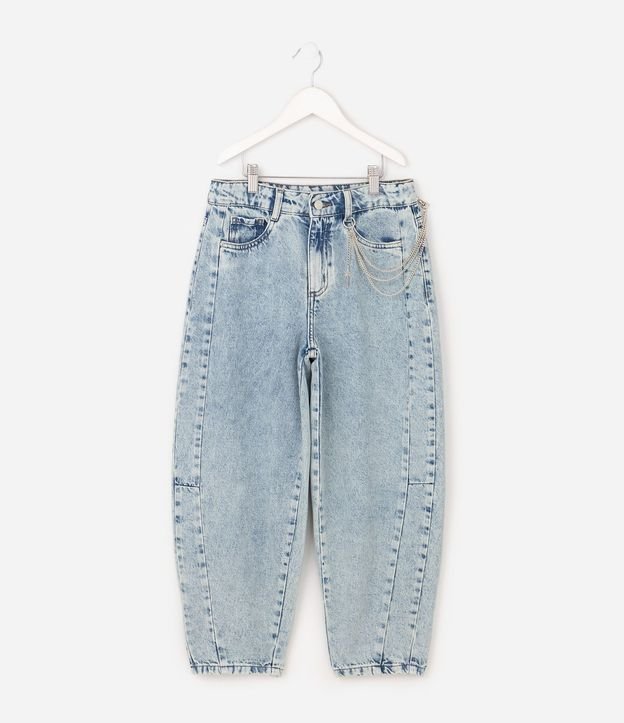 Pantalón Infantil Balloon en Jeans Marmorizado con Cadena - Talle 5 a 16 años 1