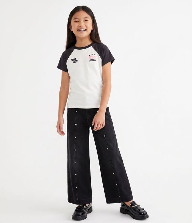 Pantalón Infantil en Algodón Aplicación Corazones - Talle 5 a 16 años 1