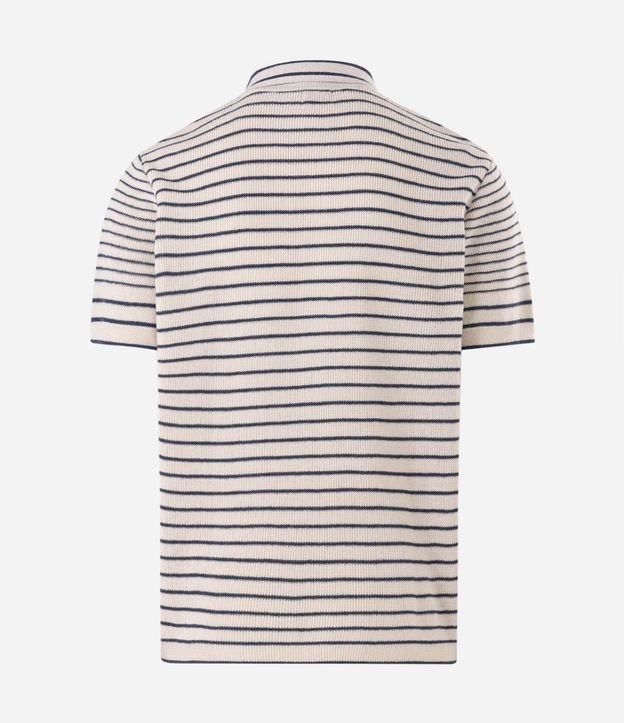 Camisa Polo en Punto Listrado con Botones 8
