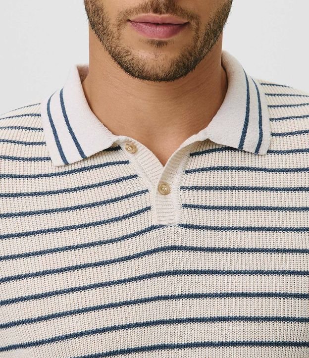 Camisa Polo en Punto Listrado con Botones 4