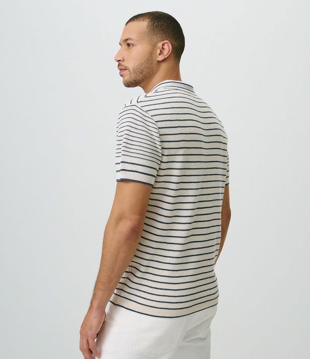 Camisa Polo en Punto Listrado con Botones 6