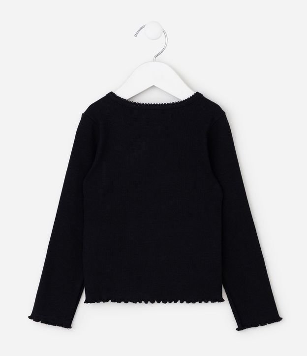 Remera Slim Infantil en Algodón Canelado con Bordado Flor – Talle 1 a 6 años 3