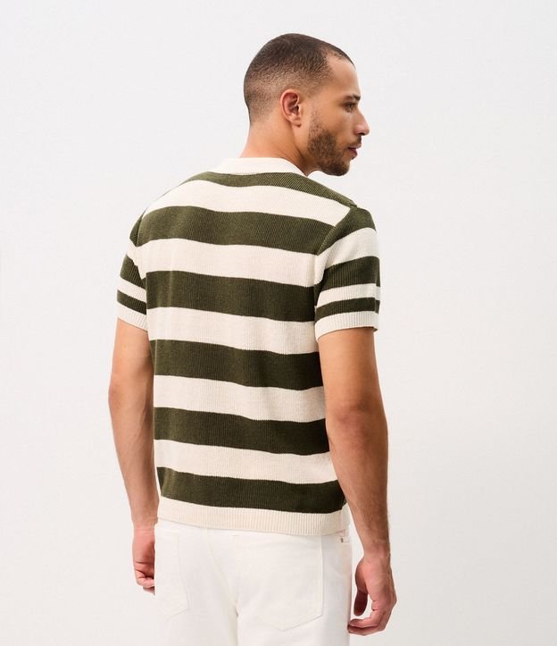 Polo Regular Rayada Texturizada con Cremallera 6