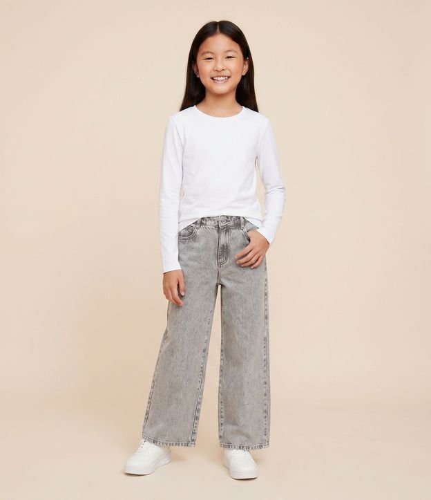Pantalón de Jean Fashion Wide Infantil - Talle 5 a 16 años 1