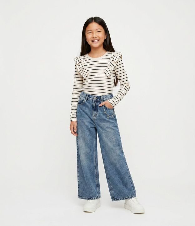 Pantalón Infantil en Algodón con Cadena Lateral - 5 a 16 años