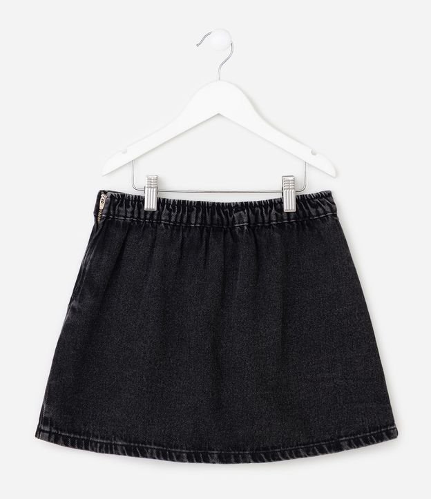 Pollera Jeans Infantil en Algodón Moñitas de Strass - Talle 5 a 16 años 3