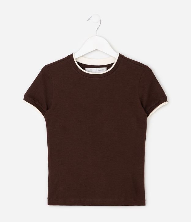 Blusa Baby Look Infantil con Detalle Contrastante – Talle 5 a 16 años 2