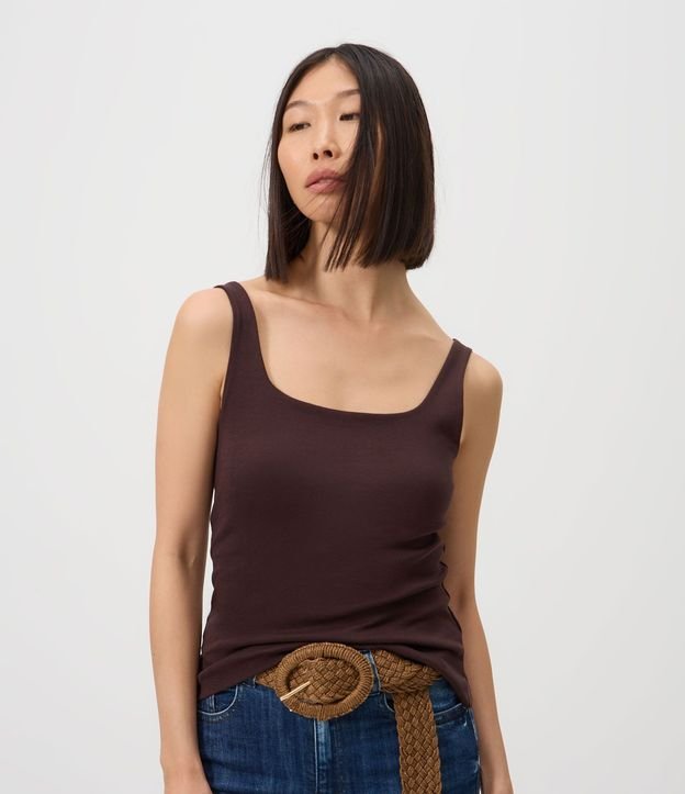 Blusa en Rib con Bretel Ancho