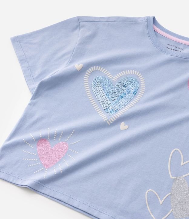 Remera Boxy Infantil con Corazones y Lentejuela – Talle 5 a 16 años 4