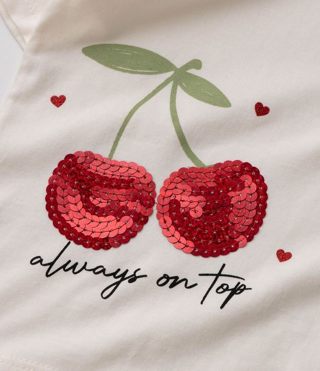 Blusa Boxy Infantil con Cereza en Lentejuela – Talle 5 a 16 años 5