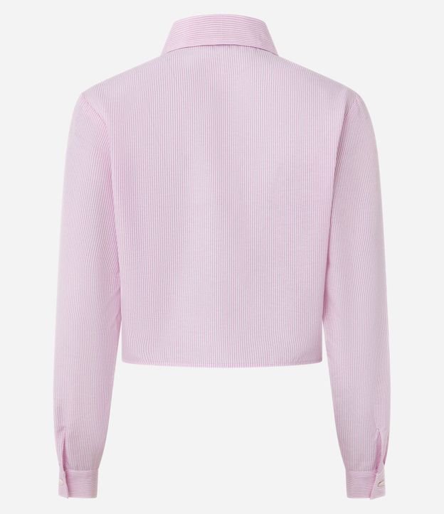 Camisa Cropped en Tricolina Listrado con Lazo en Moñitas 6