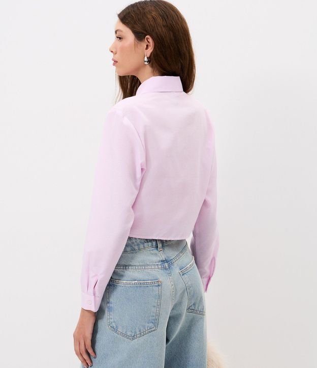 Camisa Cropped en Tricolina Listrado con Lazo en Moñitas 4