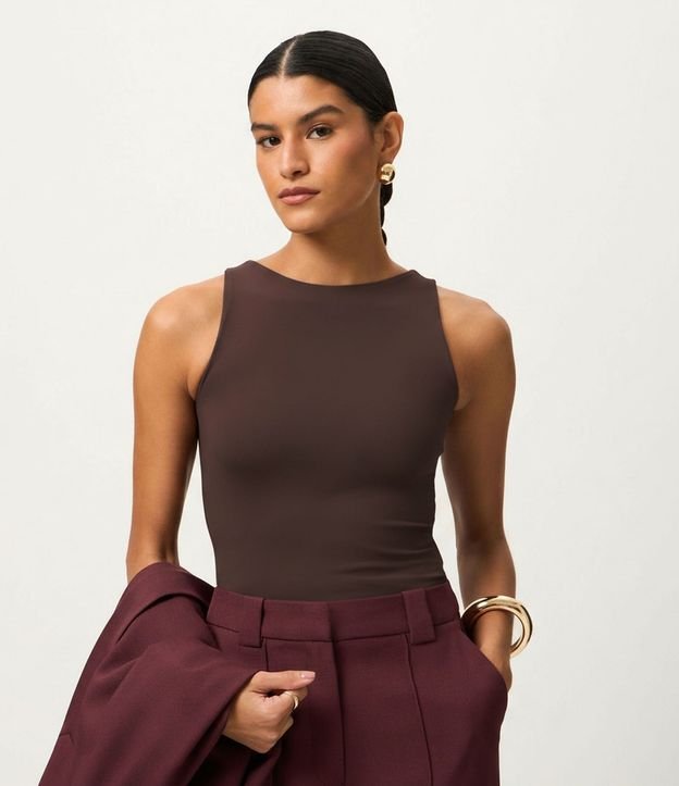 Blusa en Poliamida con Cuello Redondo