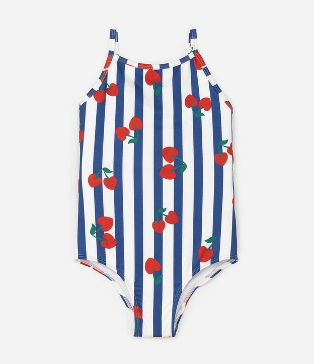 Malla Infantil Accessories Estampado Cerezas y Rayas - Talle 5 a 14 años