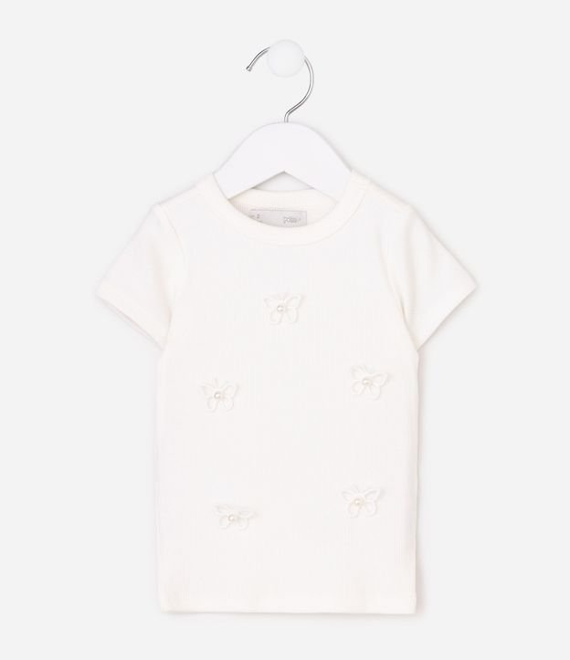 Remera Infantil Poim con Bordados de Flores Talle 1 a 6 años 3