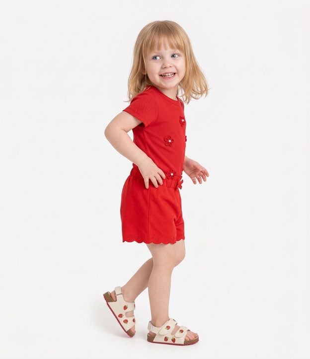 Remera Infantil Poim con Bordados de Flores Talle 1 a 6 años 2