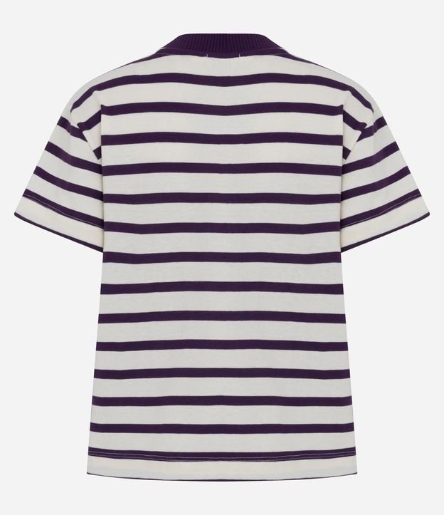 Blusa Rayada en Algodón con Cuello Contrastante 2
