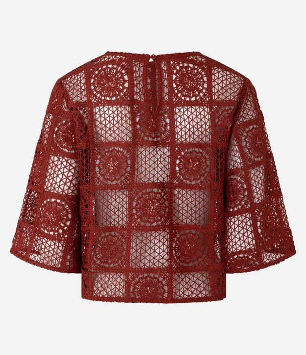 Blusa en Ganchillo con Lentejuelas y Bordado Abstracto 7