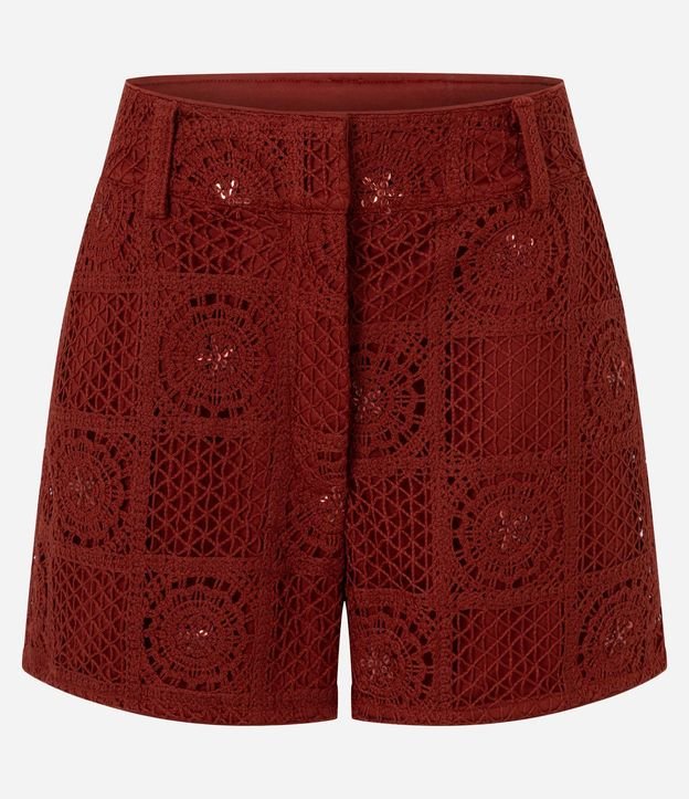 Short en Ganchillo con Lentejuelas y Bordado Abstracto 6