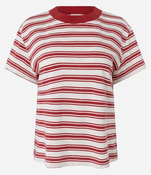 Remera en Algodón con Estampa Rayada 5