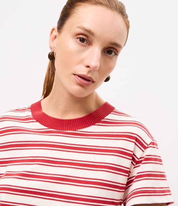 Remera en Algodón con Estampa Rayada 3