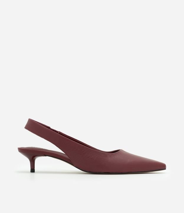 Zapato Slingback en Cuero con Taco Bajo Kitten Heel