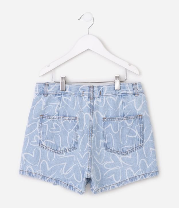 Short Pollera Infantil en Jeans con Estampa de Corazones – Talle 5 a 16 años 3