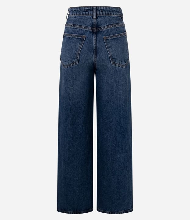 Pantalón Wide Leg en Jeans con Cintura Alta y Bolsillos 8