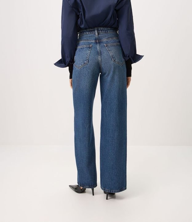 Pantalón Wide Leg en Jeans con Cintura Alta y Bolsillos 5