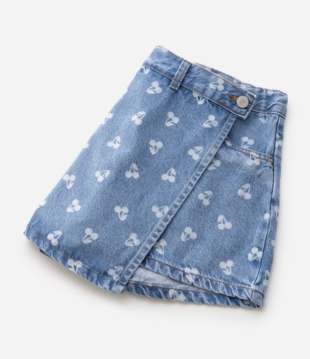 Short Pollera Jeans con Estampa de Cerezas Infantil - Talle 5 a 16 años 5