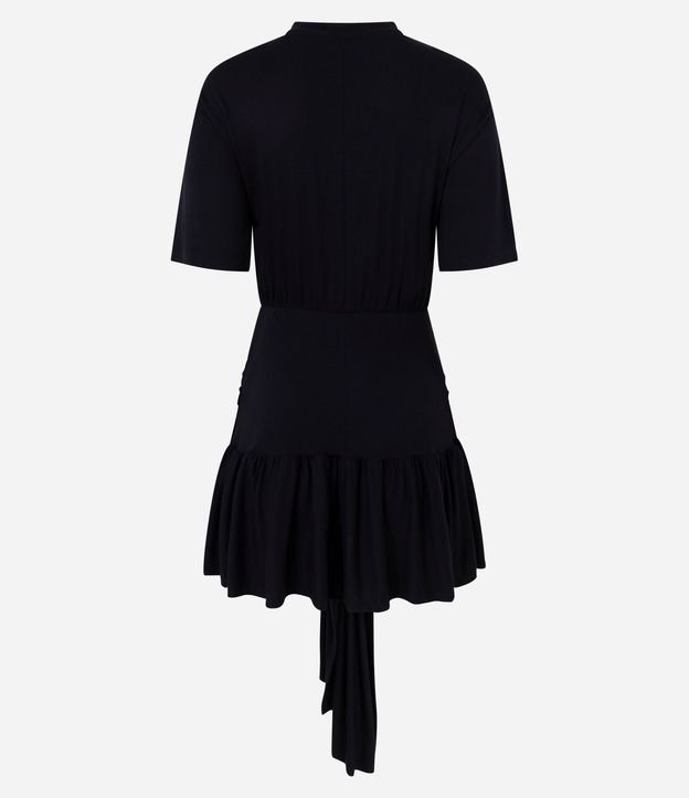 Vestido Corto con Lazo en la Cintura y Volados 6