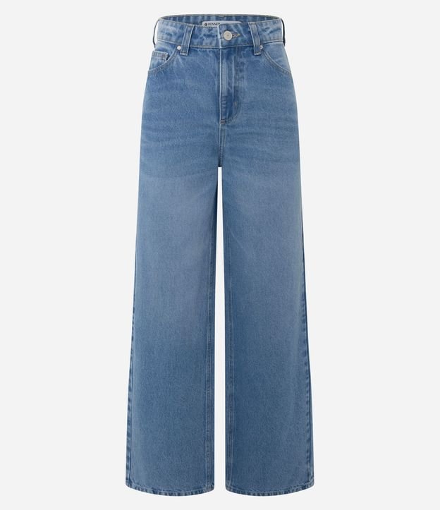 Pantalón Wide Leg en Jeans con Cintura Alta y Bolsillos 6